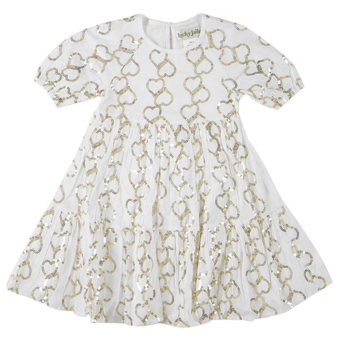 Girls Gold Sequin Heart Dress Girls Gold Sequin Heart Dress