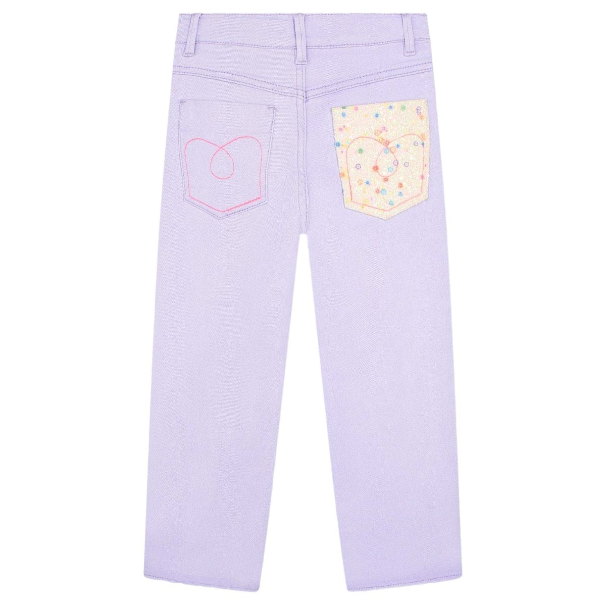 SEQUIN POCKET DENIM PANTS - PANTS