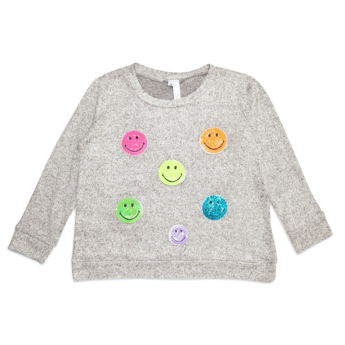 SEQUIN SMILEY FACE HACCHI SWEATSHIRT - SWEATERS