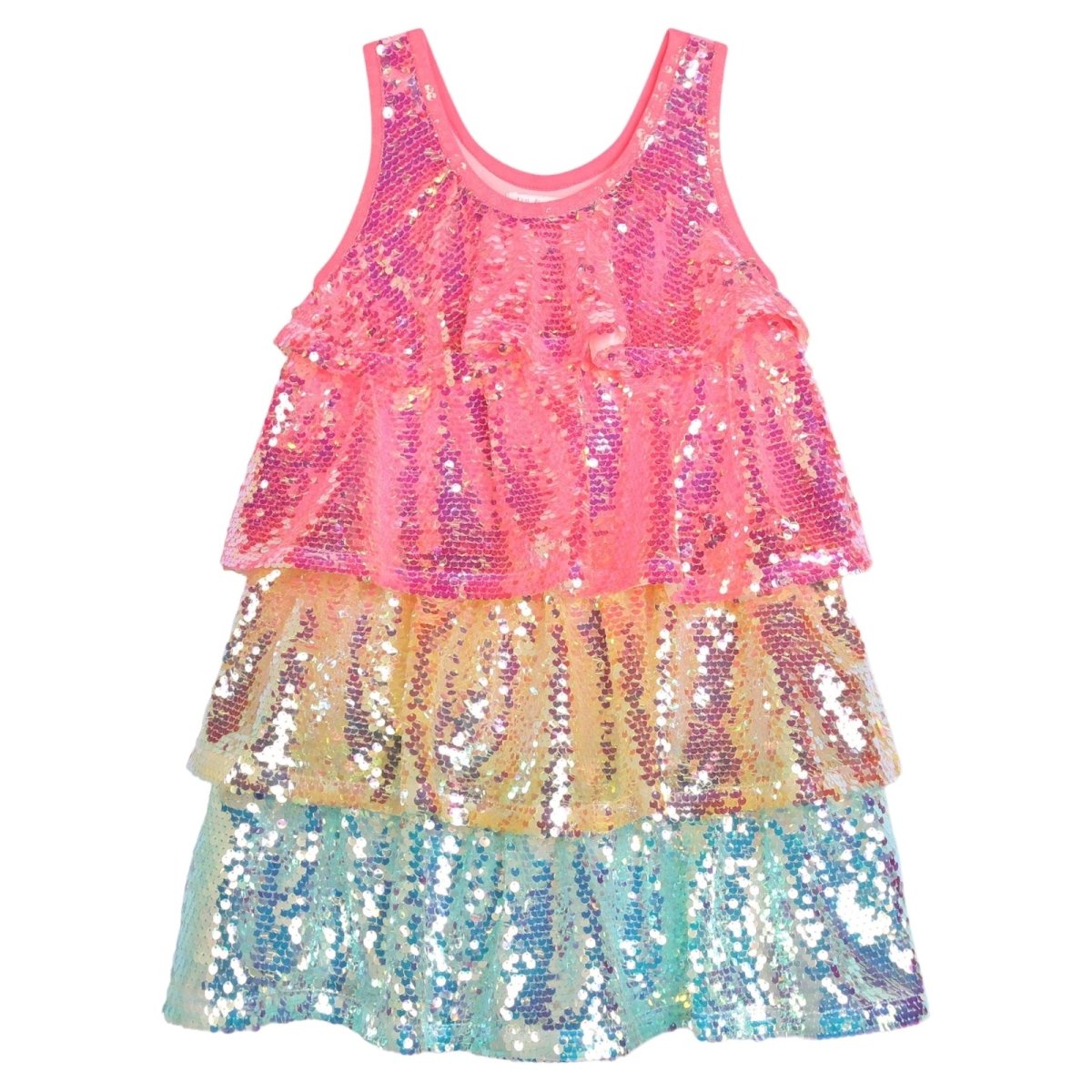 SEQUIN TIERED DRESS - DRESSES