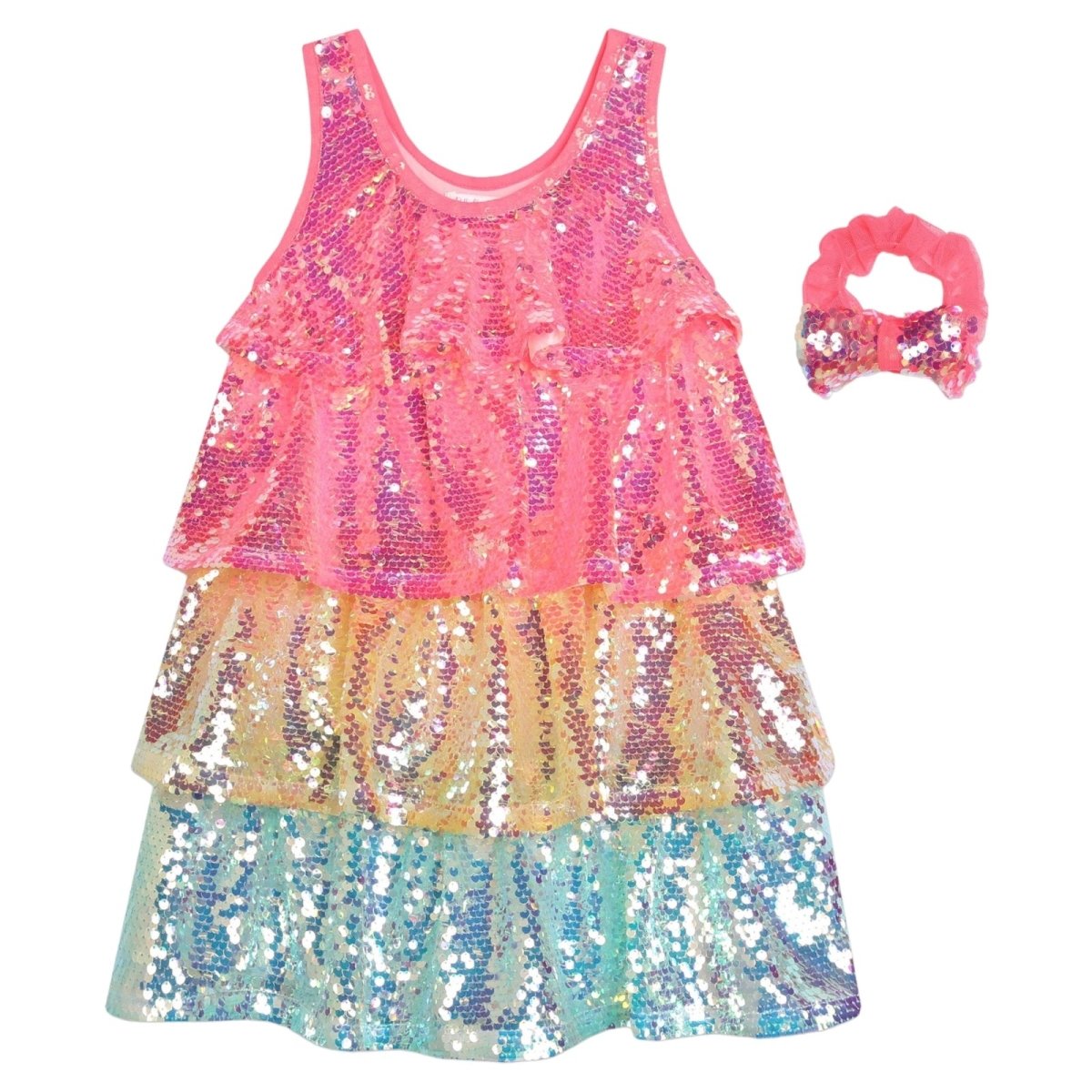 SEQUIN TIERED DRESS - DRESSES