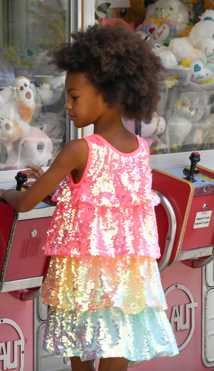SEQUIN TIERED DRESS - DRESSES