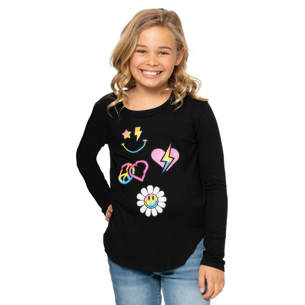 SMILE ICONS LONG SLEEVE TSHIRT - MALIBU SUGAR