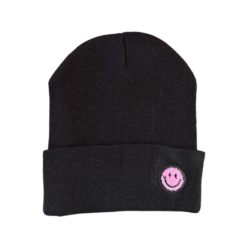 SMILEY FACE BEANIE - MALIBU SUGAR