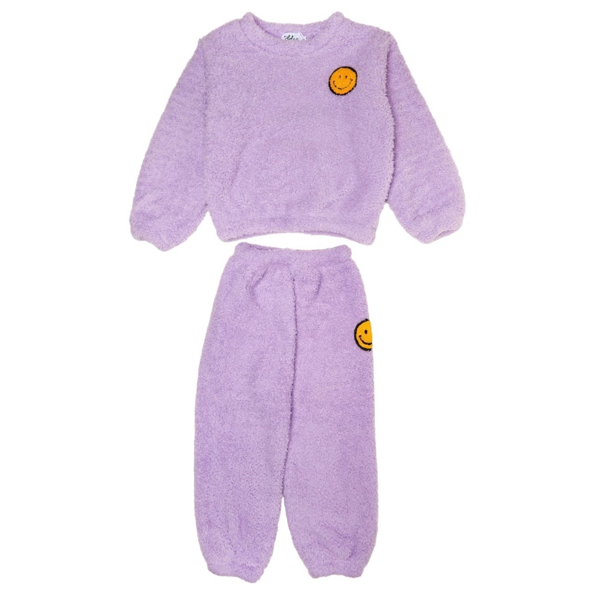 SMILEY FUZZY SWEATSHIRT AND SWEATPANTS SET - LOLA AND THE BOYS
