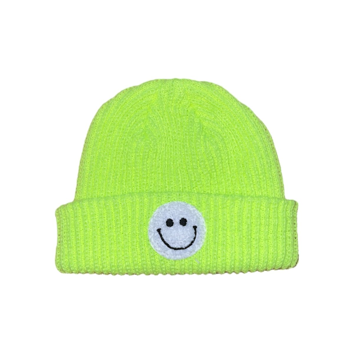 SMILEY PATCH NEON BEANIE (UNISEX) - BEANIES