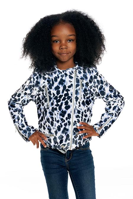 SNOW LEOPARD VELVET MOTO JACKET - JACKETS
