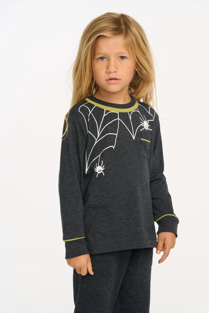 SPIDER WEB LONG SLEEVE TSHIRT (PREORDER) - CHASER KIDS