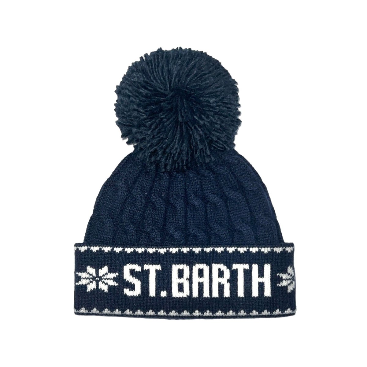 ST BARTH BRAIDED POM BEANIE - BEANIES