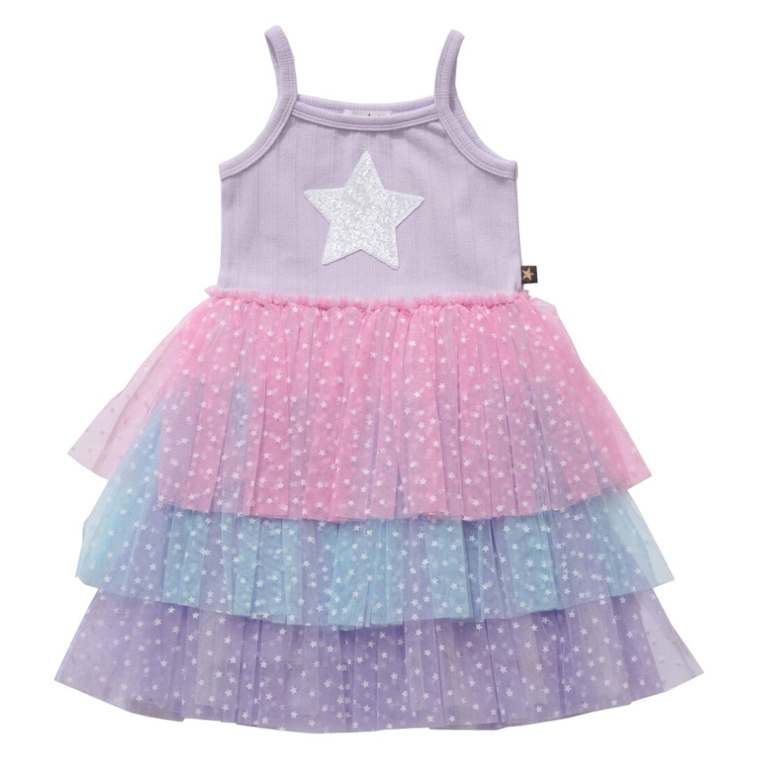 Girls' Star Layered Tutu Dress with Rainbow Tulle | Mini Dreamers 12M / MULTI Girls' Star Layered Tutu Dress with Rainbow Tulle | Mini Dreamers 12M / MULTI