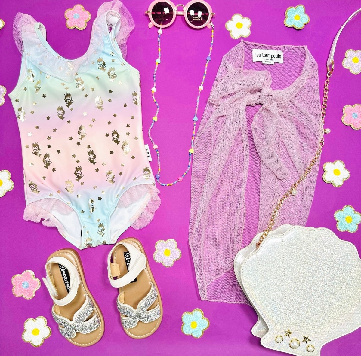 STAR MERMAID ONE PIECE SWIMSUIT - HUXBABY