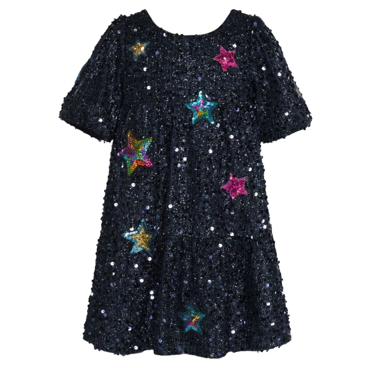 STAR PATCHES SEQUIN DRESS - DRESSES
