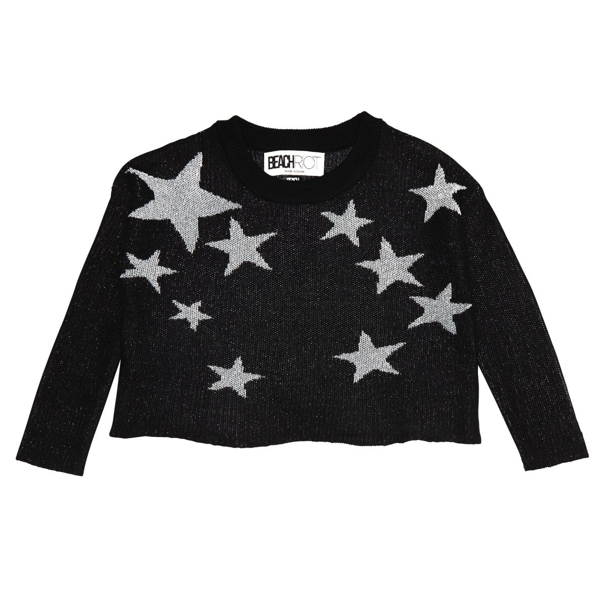 STARS SHIMMER METALLIC SWEATSHIRT - BEACH RIOT KIDS