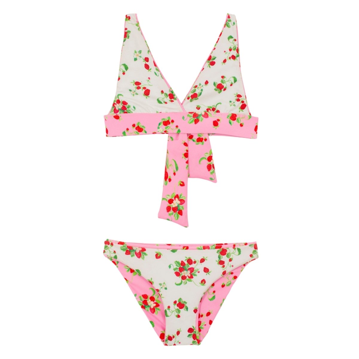 STRAWBERRIES ALLIE REVERSIBLE TRIANGLE TWO PIECE BIKINI - TWO PIECE BIKINI