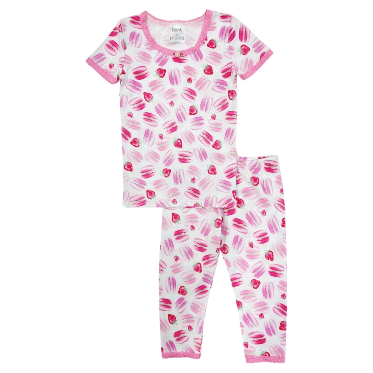 STRAWBERRY MACARONS SHORT SLEEVE PJS - ESME