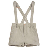 SUSPENDER LINEN SHORTS - SHORTS
