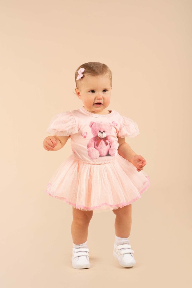 TEDDY BEAR CIRCUS TUTU ONESIE DRESS - DRESSES