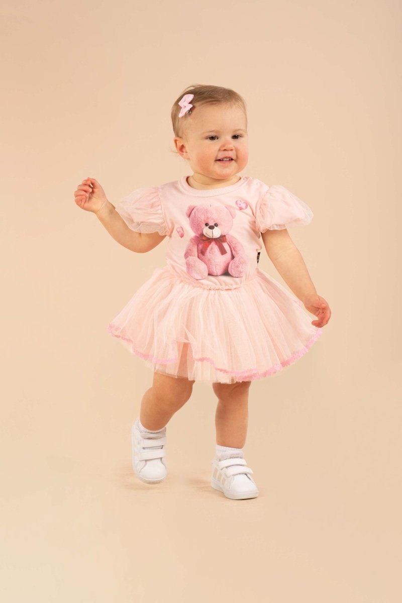 TEDDY BEAR CIRCUS TUTU ONESIE DRESS - DRESSES