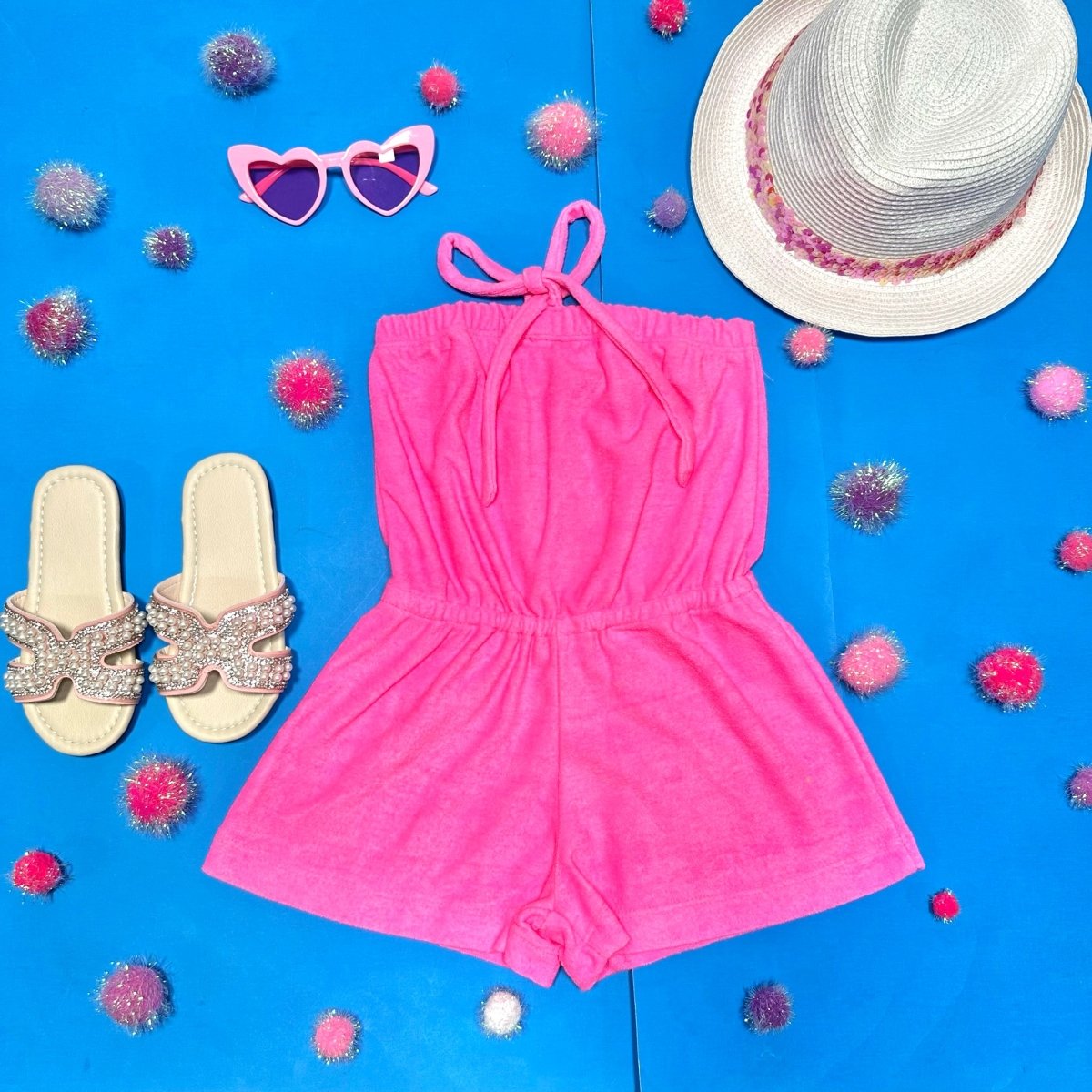 TERRY HALTER ROMPER - ROMPERS