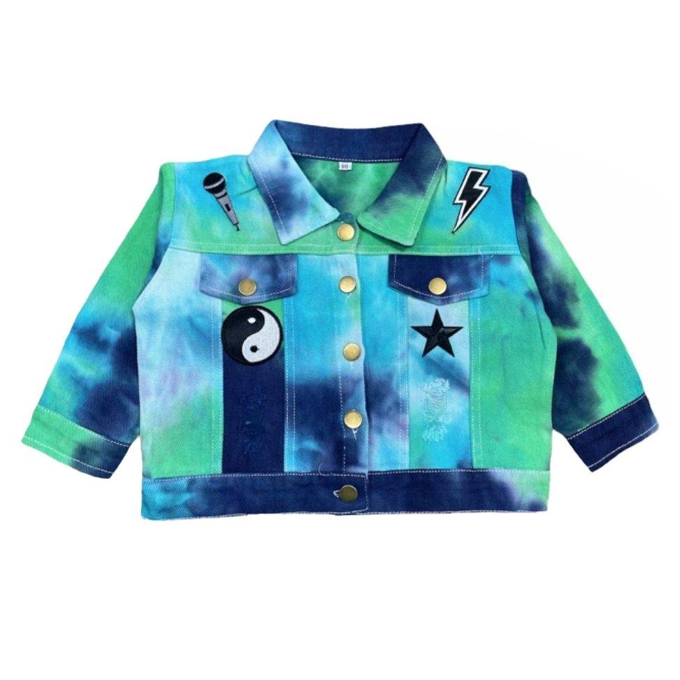 TIE DYE PATCH DENIM JACKET - JACKETS