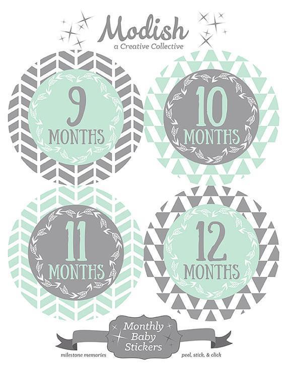 TRIBAL MONTHLY BABY STICKERS - MONTHLY STICKERS