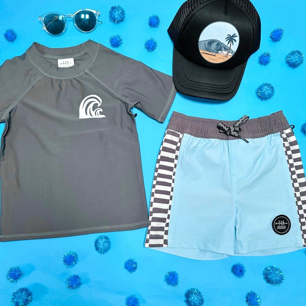 WAVES SHORT SLEEVE RASH GUARD - RASH GUARDS