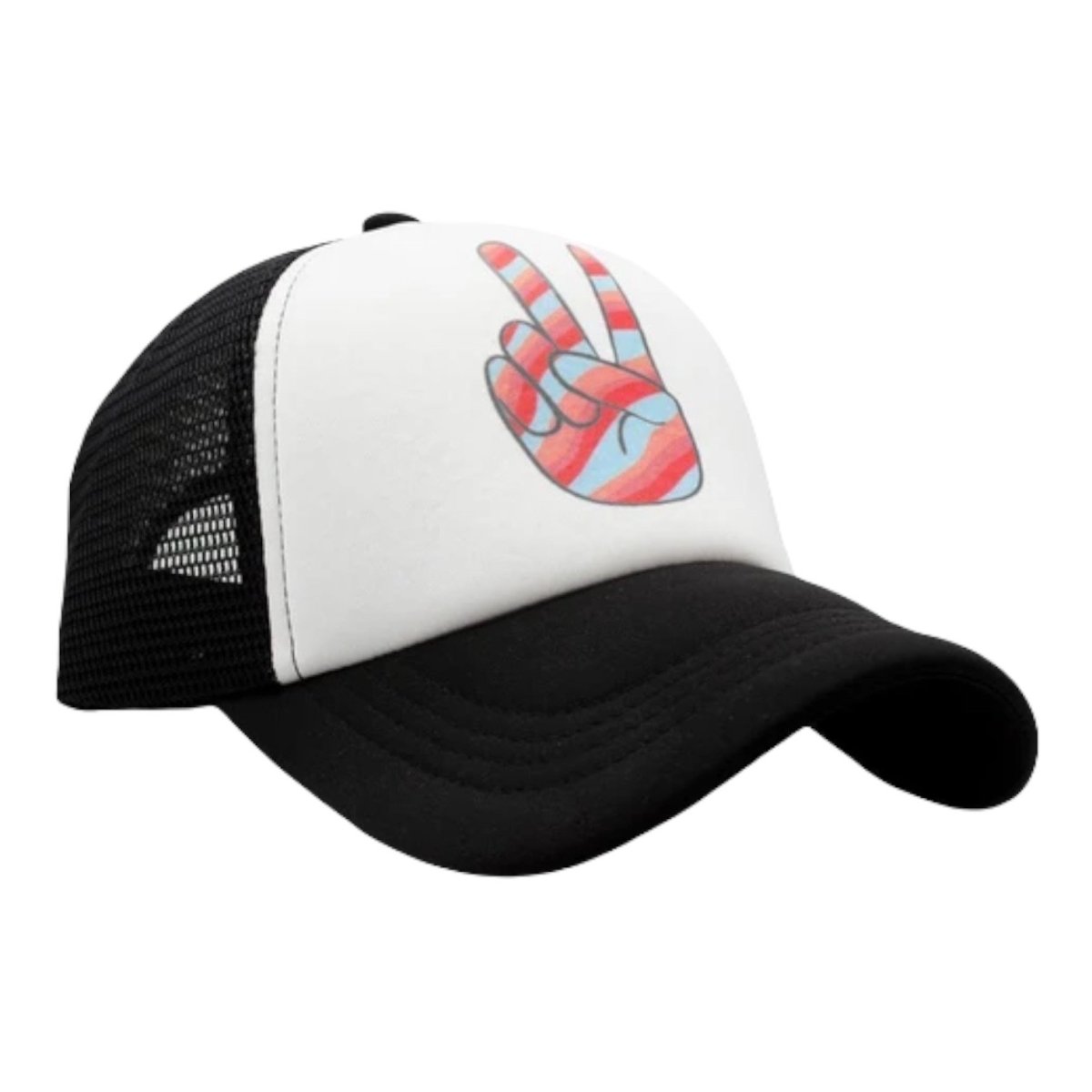 WAVEY PEACE SIGN TRUCKER HAT - HATS