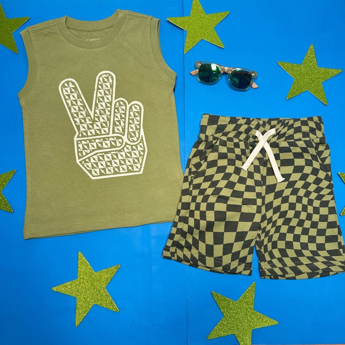 WAVY CHECKERED SHORTS - SHORTS