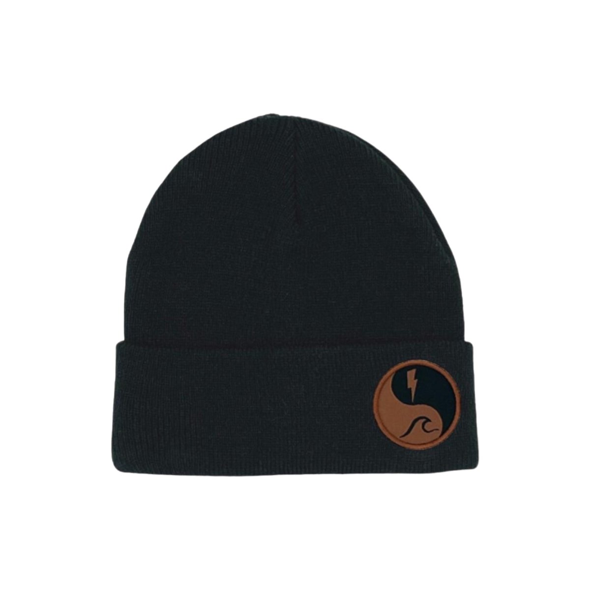 Unisex Yin Yang Patch Beanie Hat – 100% Acrylic Fleece-Lined, Embroidered 3D Design, One Size Fits Most
