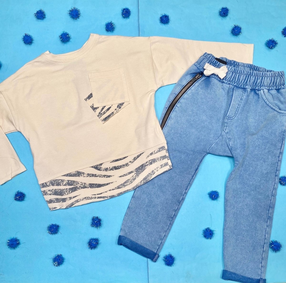 ZEBRA LONG SLEEVE TOP W/ SIDE ZIP - LONG SLEEVE TOPS