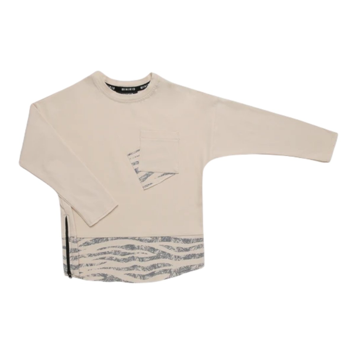 ZEBRA LONG SLEEVE TOP W/ SIDE ZIP - LONG SLEEVE TOPS