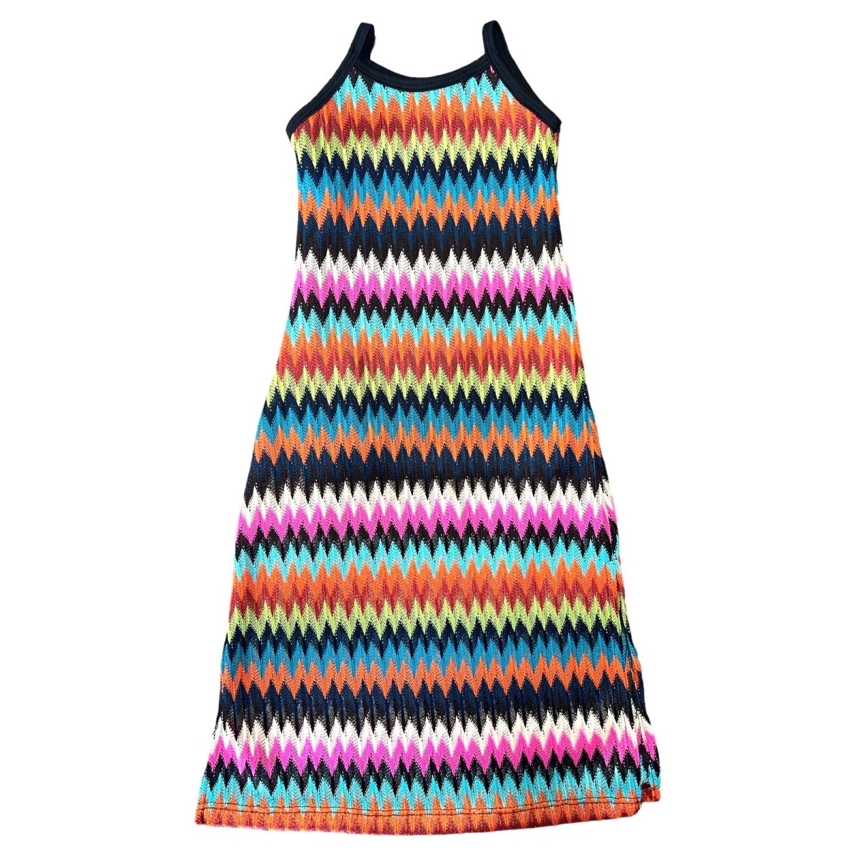 ZIG ZAG SLIT ON THE SIDE MAXI DRESS - DRESSES