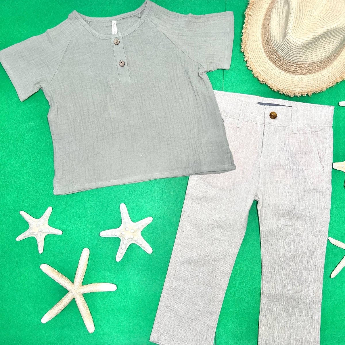 ZIGGY LAUREN BUTTON TOP - SHORT SLEEVE TOPS