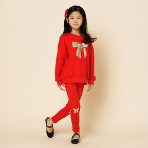 LULU BOW SWEATSHIRT AND LEGGINGS SET