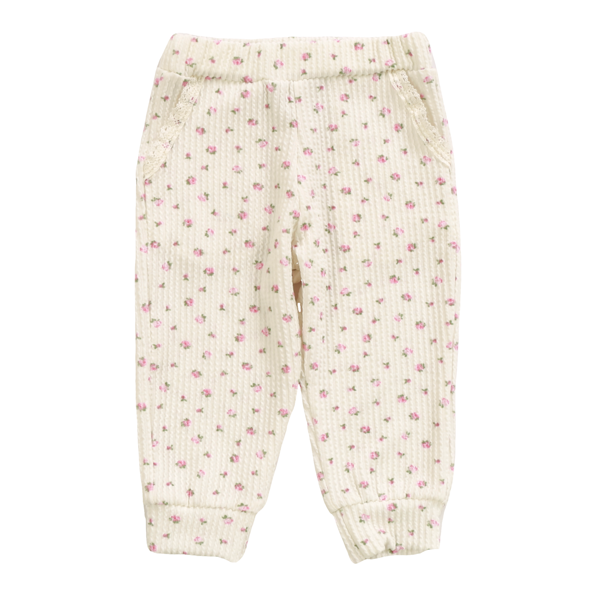 MINI FLORAL RIBBED SWEATPANTS - SWEATPANTS