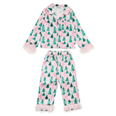 CHRISTMAS TREES SILKY SET W/ FEATHERS
