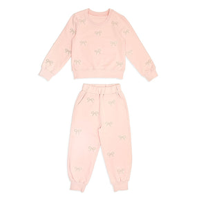 BELLA PEARL BOW SWEATSHIRT AND SWEATPANTS SET