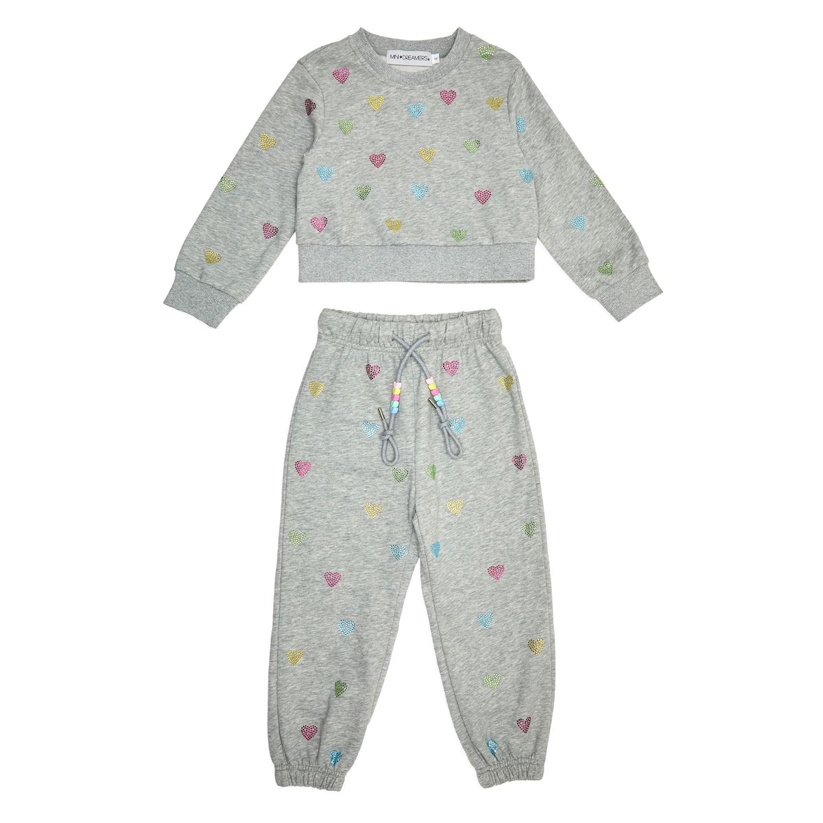 NOOR CRYSTAL HEARTS SWEATSHIRT AND SWEATPANTS SET
