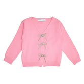 SHAYLEE CRYSTAL BOWS CARDIGAN