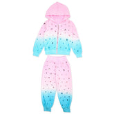 GABBY GEMSTONE DIP DYE ZIP UP HOODIE AND SWEATPANTS SET