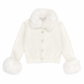 VIVIAN FAUX FUR TRIM CARDIGAN