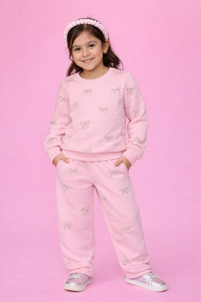 BELLA PEARL BOW SWEATSHIRT AND SWEATPANTS SET