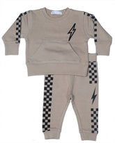 CHECKERS & BOLT SWEATSHIRT AND SWEATPANTS SET (PREORDER)