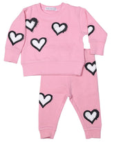 GRAFFITI HEARTS SWEATSHIRT AND SWEATPANTS SET (PREORDER)
