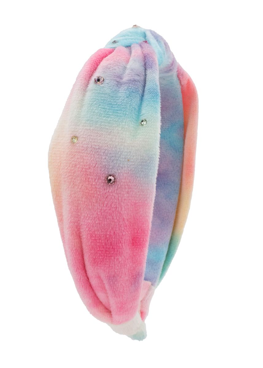 CRYSTAL TIE DYE PLUSH KNOT HEADBAND (PREORDER)