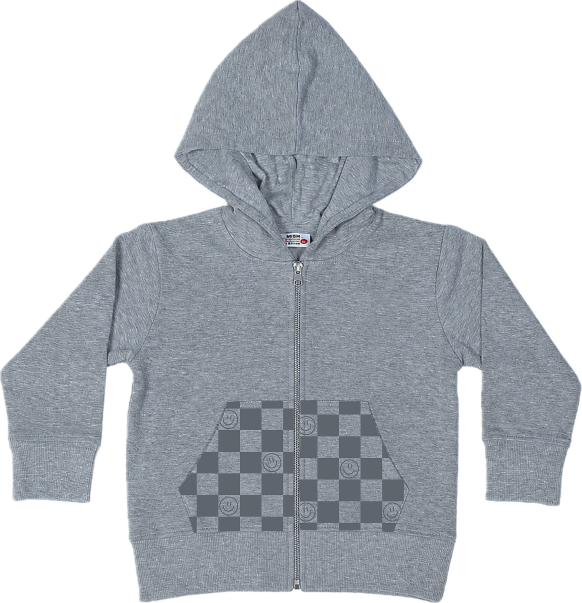 SMILEY CHECKERED ZIP UP HOODIE (PREORDER)