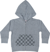 SMILEY CHECKERED ZIP UP HOODIE (PREORDER)