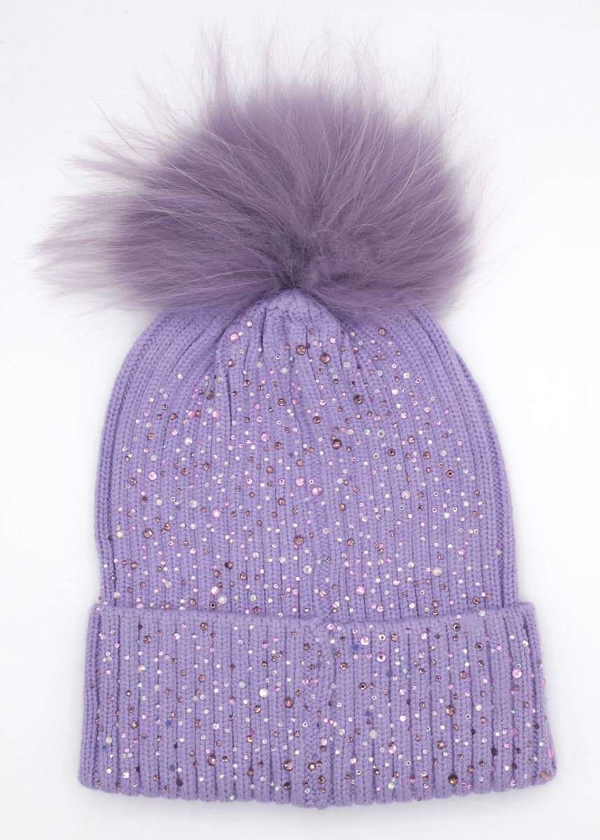 FULLY CRYSTALLIZED POM POM BEANIE (PREORDER)