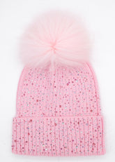 FULLY CRYSTALLIZED POM POM BEANIE (PREORDER)