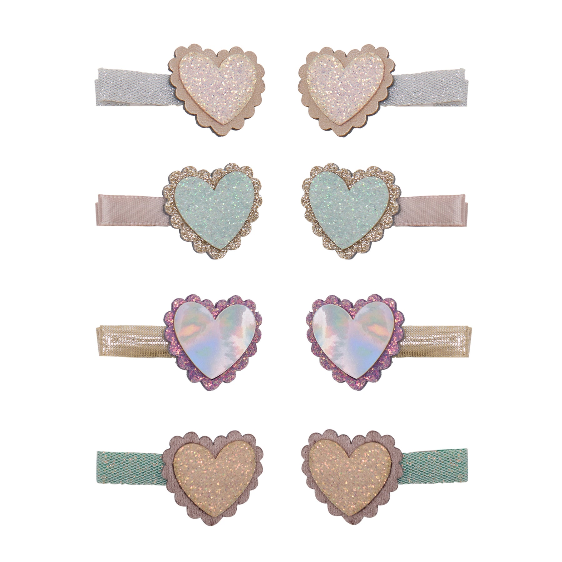 MINI SCALLOPED HEART CLIPS SET OF 4 (PREORDER)